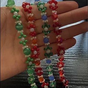 Colorful beaded flower bracelet ✿